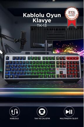 Torima Oyuncu Klavyesi Rgb Işıklı Mekanik Ergonomik Kablolu Klavye TK13 Siyah