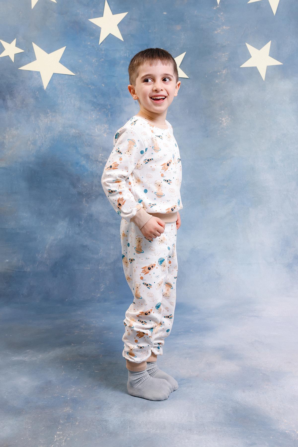 Perendi Erkek Çocuk %100 Pamuk Pijama Takımı fotoğrafı 2 (önizleme)