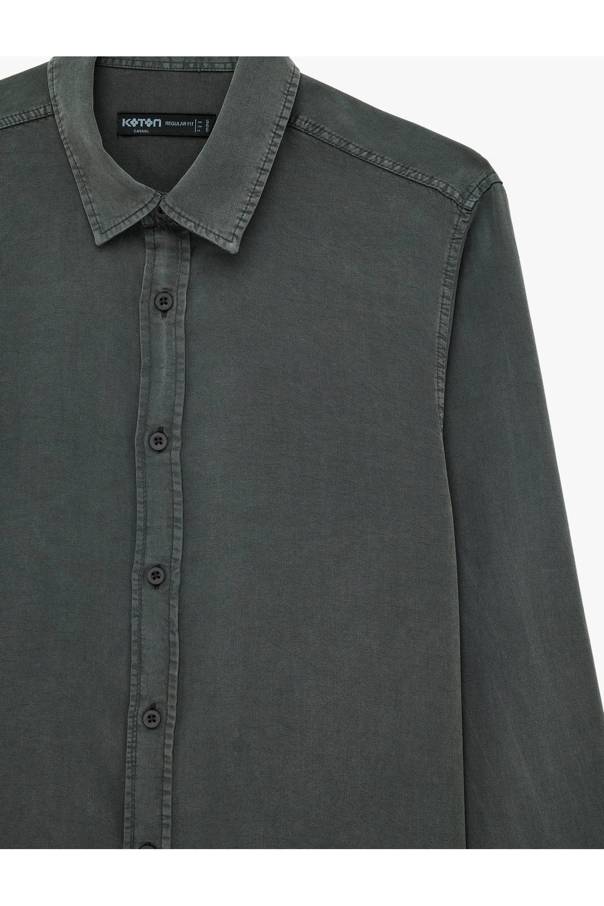 Koton  Regular Fit Düğmeli Uzun Kollu Klasik Yaka Gömlek - Görsel 3