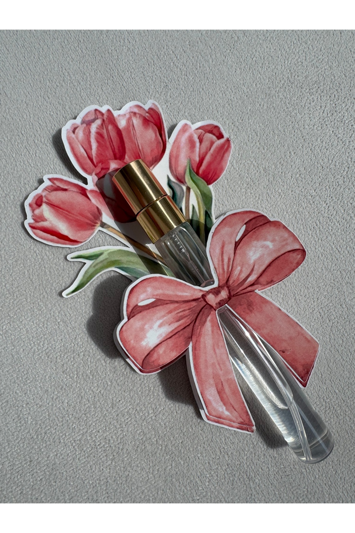 Neşeli Atölyem Pembe Renk Laleli Parfüm Anneler Günü Bebek Doğum Söz Nikah Nişan Kına Hediyeliği –10 Adet fotoğrafı 2 (önizleme)