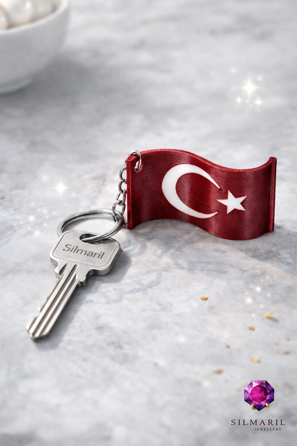🇹🇷 Türk Bayrağı Ayyıldız Anahtarlık Dalgalı Tasarım Hediyelik Çanta Süsü Bag Charm Türkiye Temalı — Silmaril Store — Anahtarlık (3)