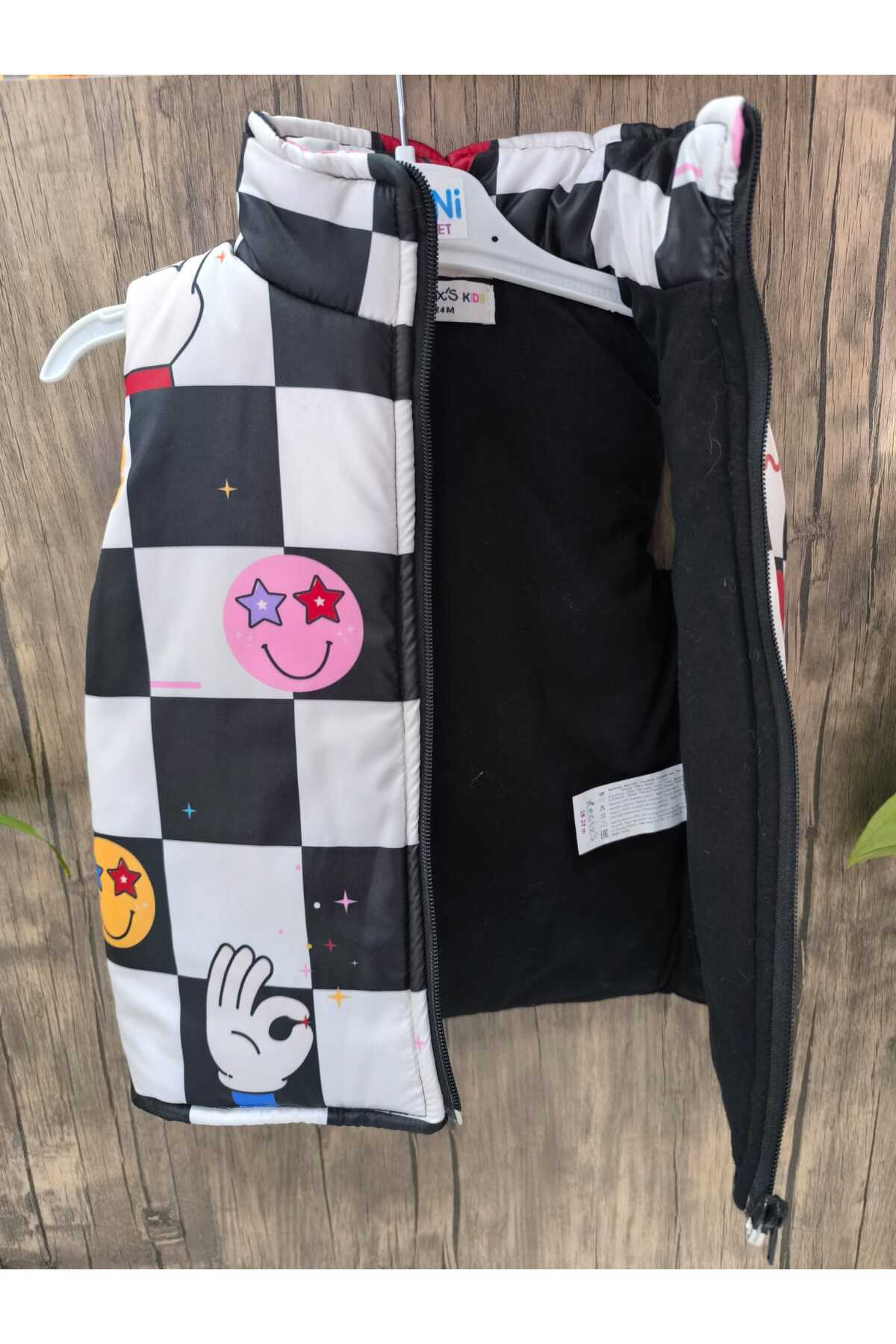 Necix's Damalı ve emoji desenli şişme yelek fotoğrafı 3 (önizleme)