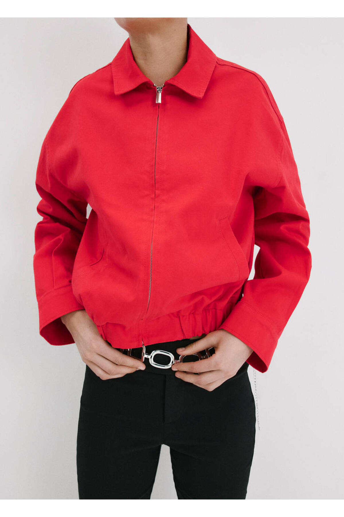 MANGO  Gömlek yakalı bomber ceket - Görsel 8