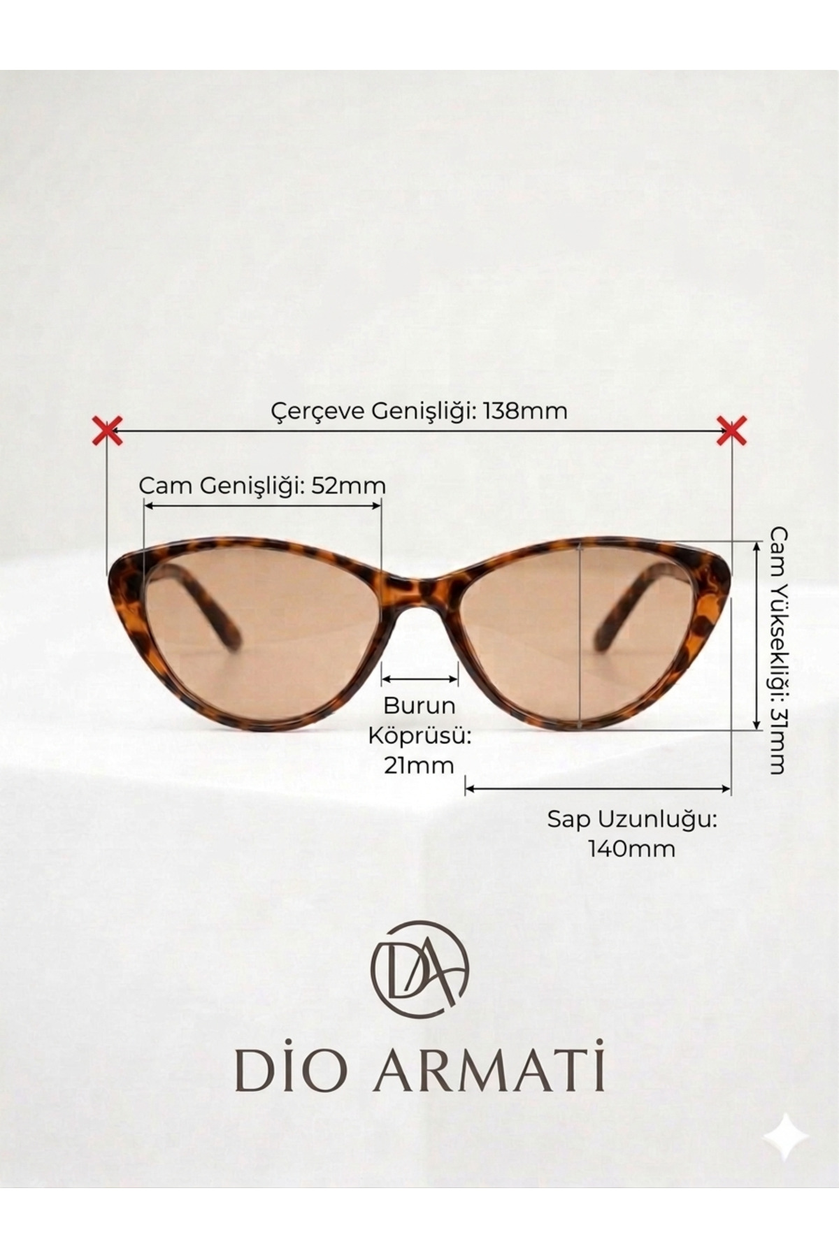 Dio Armati Savenge Leopar Uv400 Korumalı Ultra Hafif Cat Eye Kadın Güneş Gözlüğü görsel 4