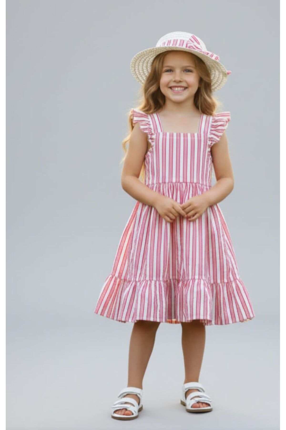 Doradino Girl's Dress with Hat Striped