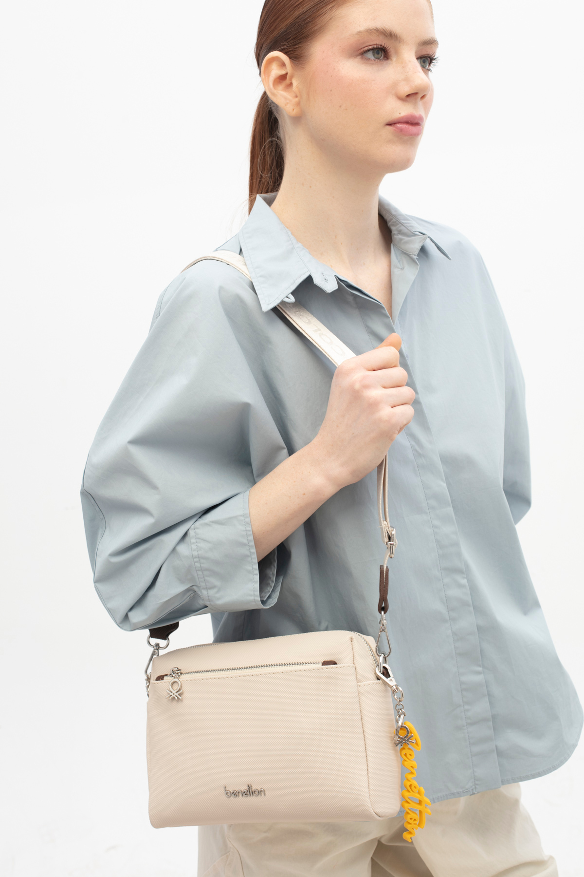 BENETTON WOMEN 'S CROSSBODY BAG BEIGE-BROWN BNT1845