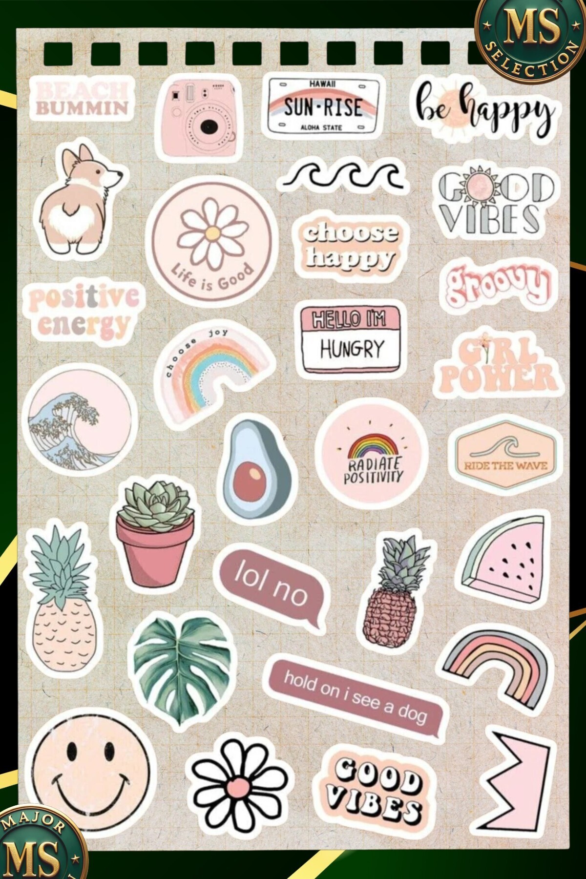 Sticker Stetic Major Selection Pastel Aesthetic Sticker Seti 30’lu – Suya Dayanıklı ...