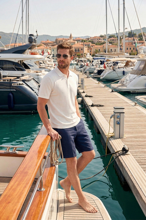 Buratti Pamuklu Kısa Kollu Düğmeli Polo T Shirt Erkek POLO T SHİRT Babalar Gü...