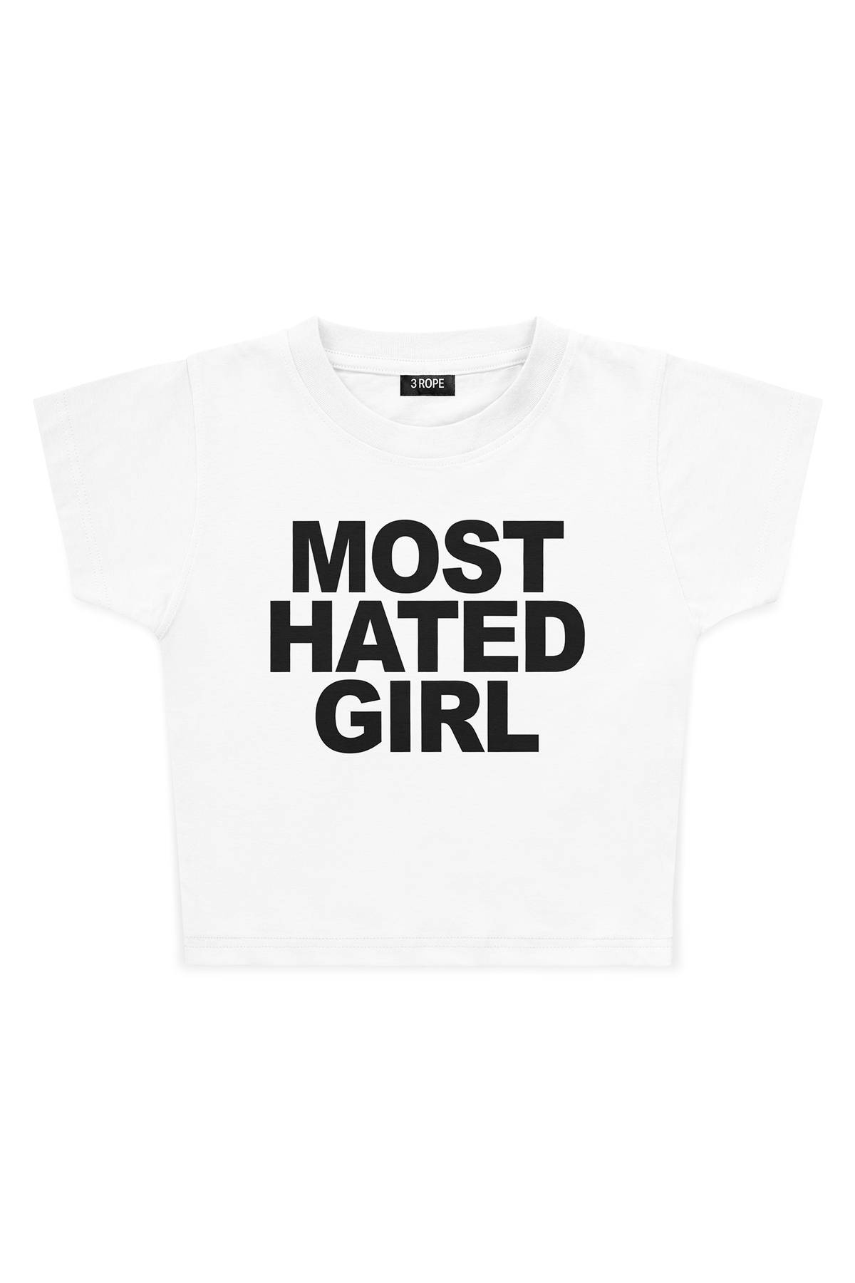 3 ROPE  Most Hated Girl Baskılı Crop T-shirt