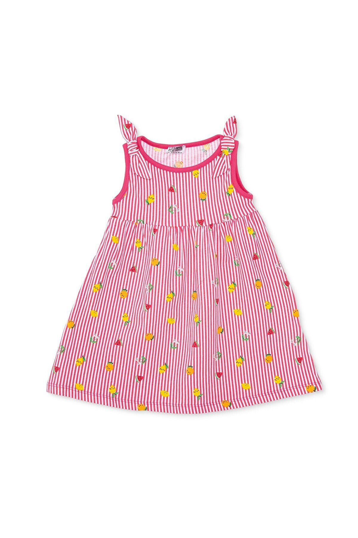 ebebek Hello Baby HelloBaby Kız Bebek Elbise Meyve Baskılı Bisiklet Yaka Strappy