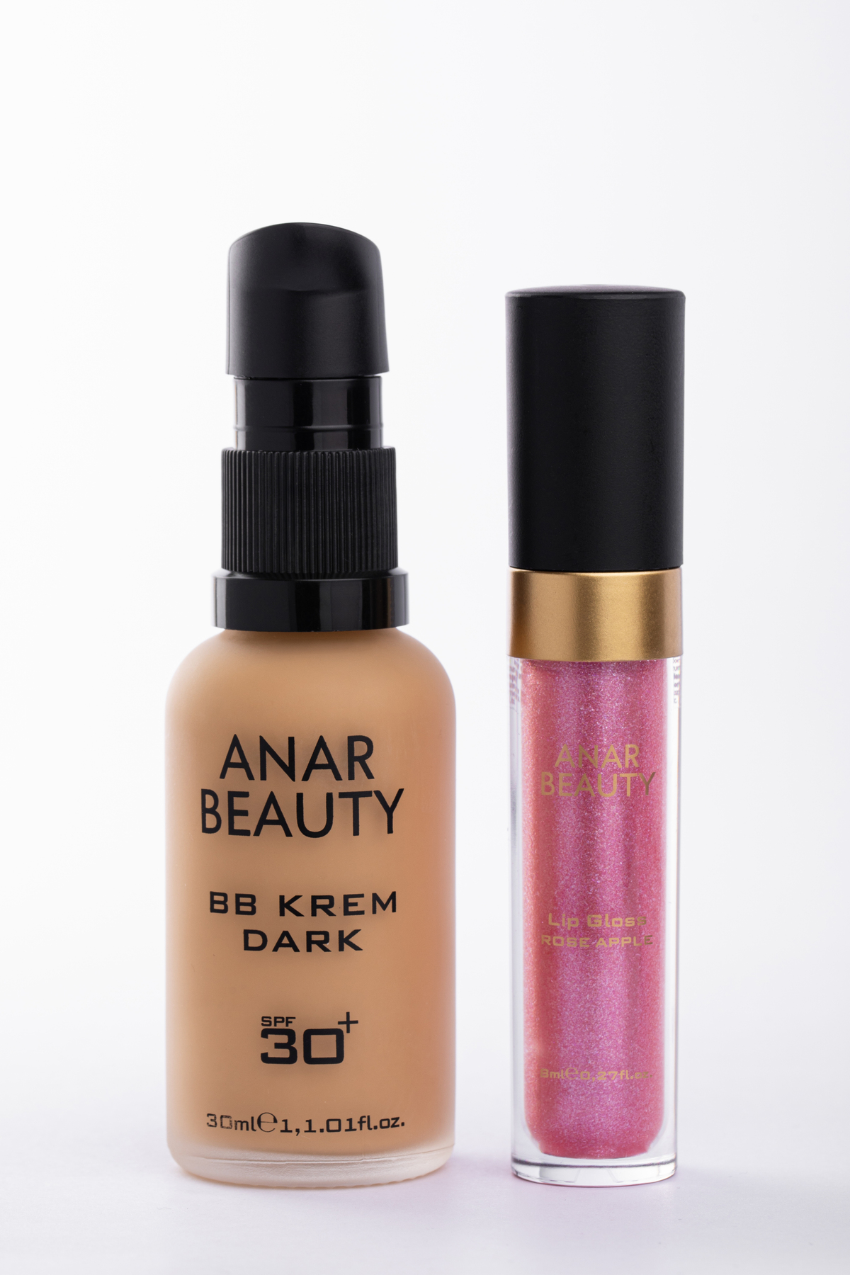 Anar Beauty BB Krem-30ml (Dark) + Dudak Parlatıcısı - Parlatıcı Lip Oil Gloss (RoseApple) 2'li SET — ANR0000003ANR0000005