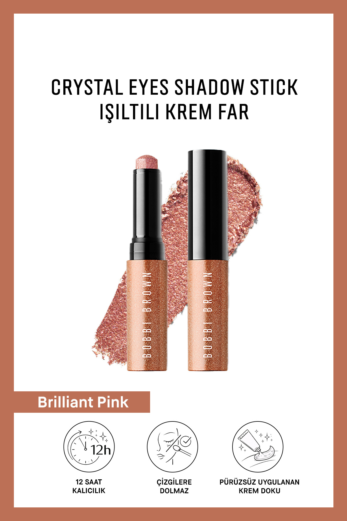 Bobbi Brown Crystal Eyes Shadow Stick Işıltılı Krem Far - Brilliant Pink - Fiyatı, Yorumları