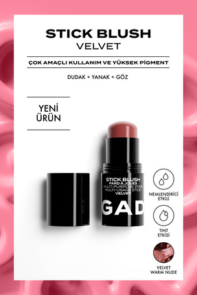 Gaddot Velvet Stick Allık – Krem, Dudak Yanak Göz İçin Çok Amaçlı, Kalıcı ve ...
