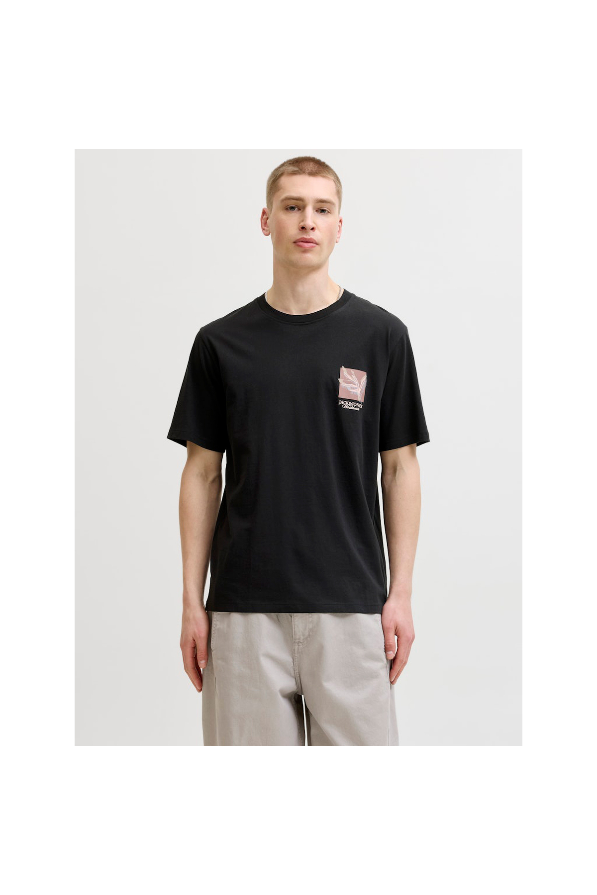 تی‌شرت مردانه مشکی Montauk مدل Chestie (12297889-B) جک اند جونز تی شرت ورزشی Jack & Jones
