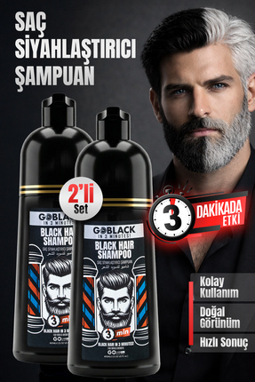 Go Black Saç Siyahlaştırıcı Şampuan 2’li Avantajlı Paket 400ml. X 2 Adet