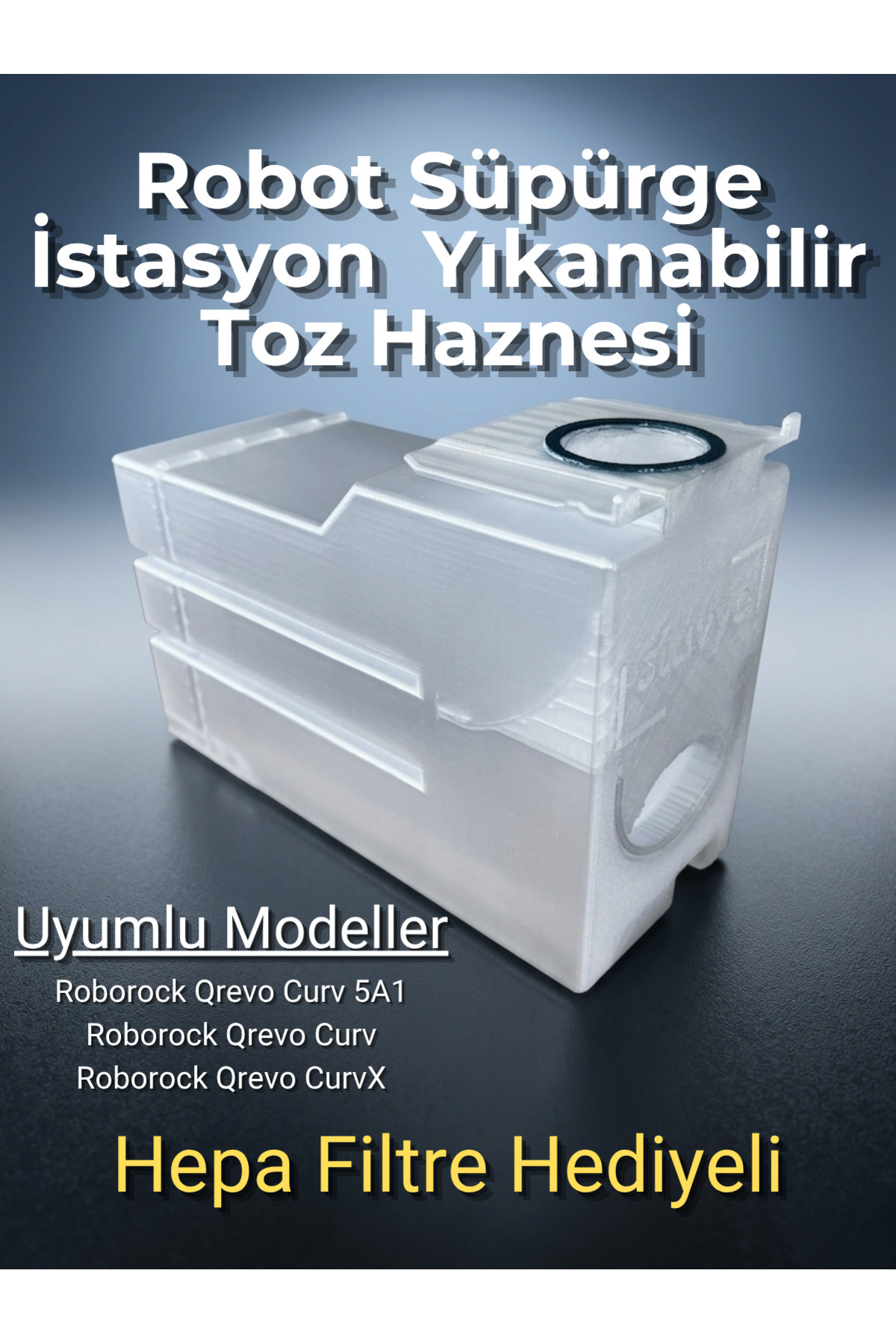 Stavye Roborock Qrevo Curv / 5A1 / X Uyumlu Yeniden Kullanılabilir Toz Haznesi – Torba Masrafına Son
