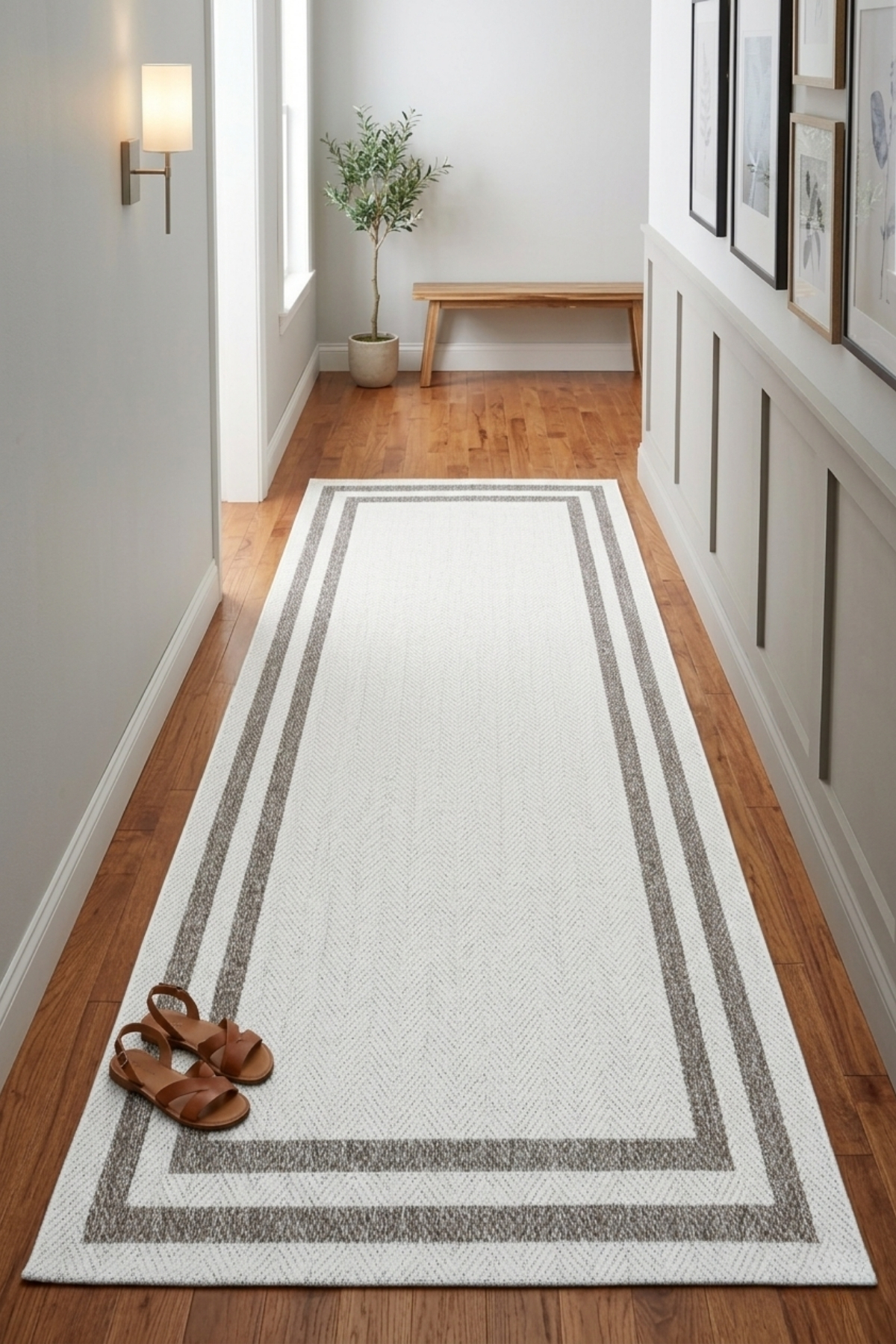 Corridor Carpet Grey Curb Thin Washable No Eaves Runner Jute Straw Textured Montera - 7013