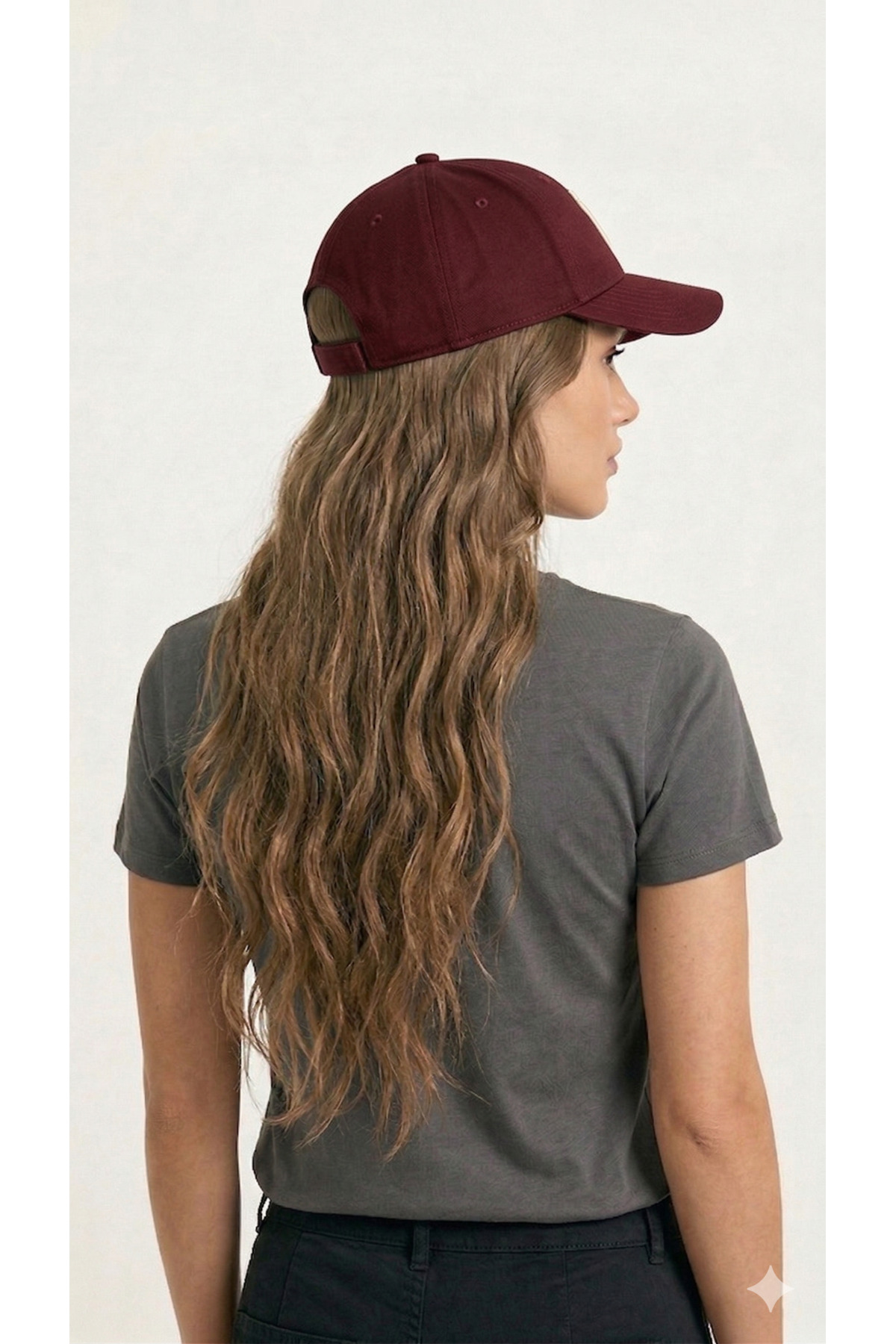 Thermohis Bordo Unisex Gabardin Kumaş Kadın Şapka Erkek Şapka Yazlık Şapka görsel 2