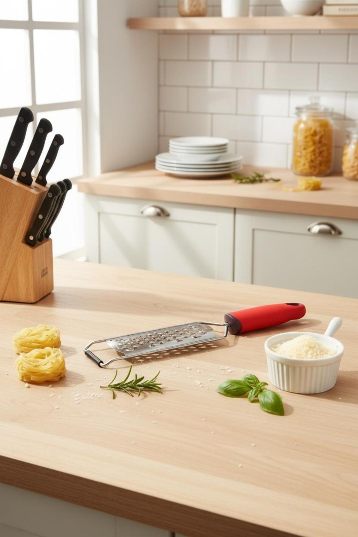 Kırmızı Saplı El Rendesi | Çok Amaçlı Mutfak Rendesi