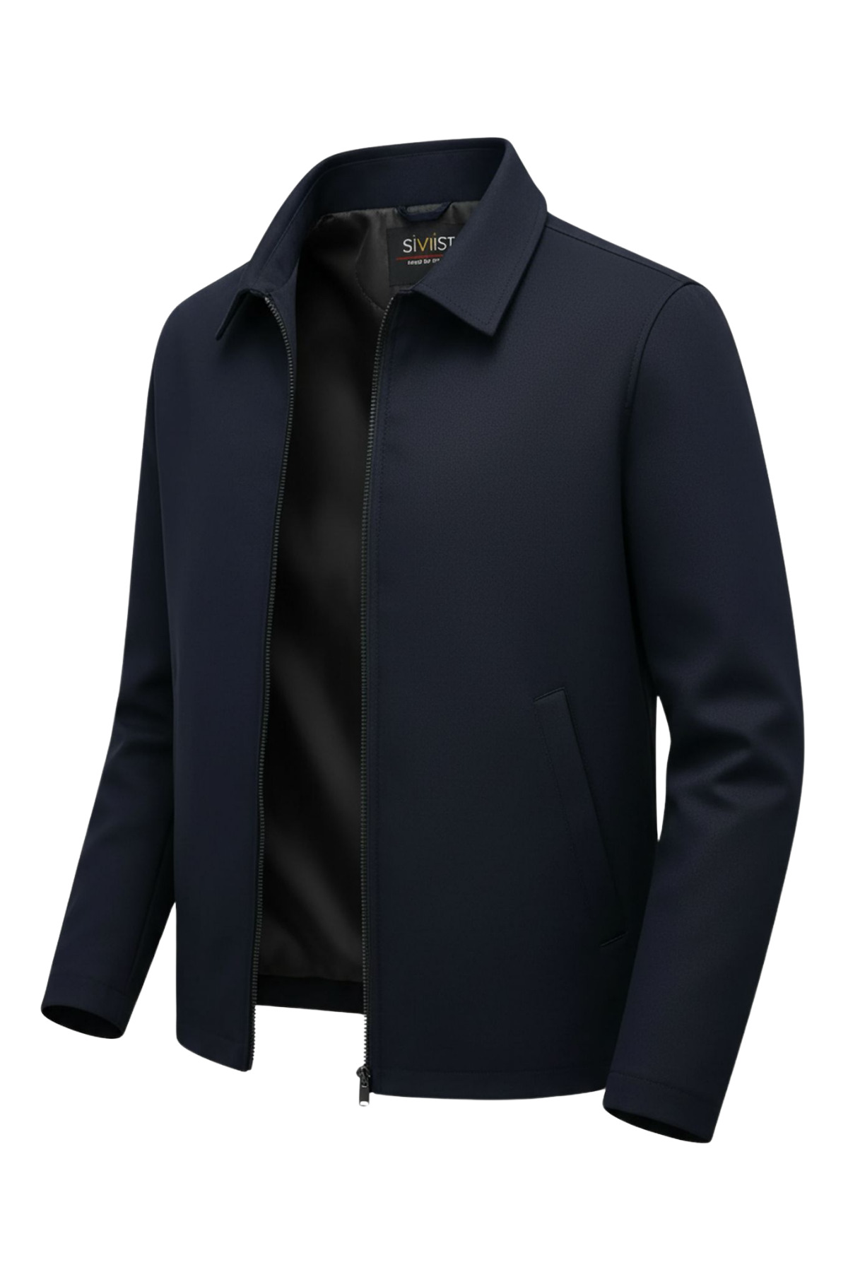 SİVAİST  Lacivert Erkek Pamuk Polyester Karışımlı Yakalı Bonded Kumaş Su Ve Rüzgar Geçirmez Mevsimlik&Yazlık - Görsel 3