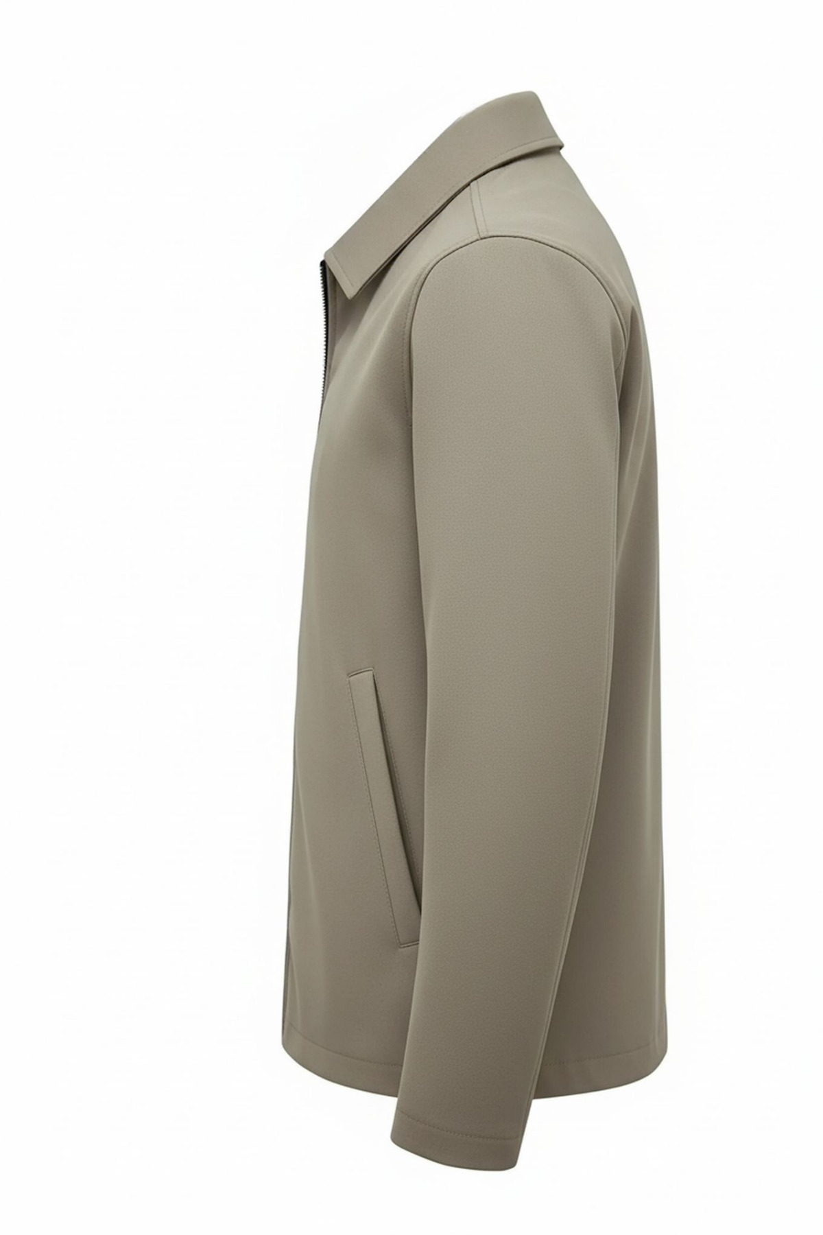 SİVAİST  Krem Erkek Pamuk Polyester Karışımlı Yakalı Bonded Kumaş Su Ve Rüzgar Geçirmez Mevsimlik&Yazlık Mont - Görsel 4