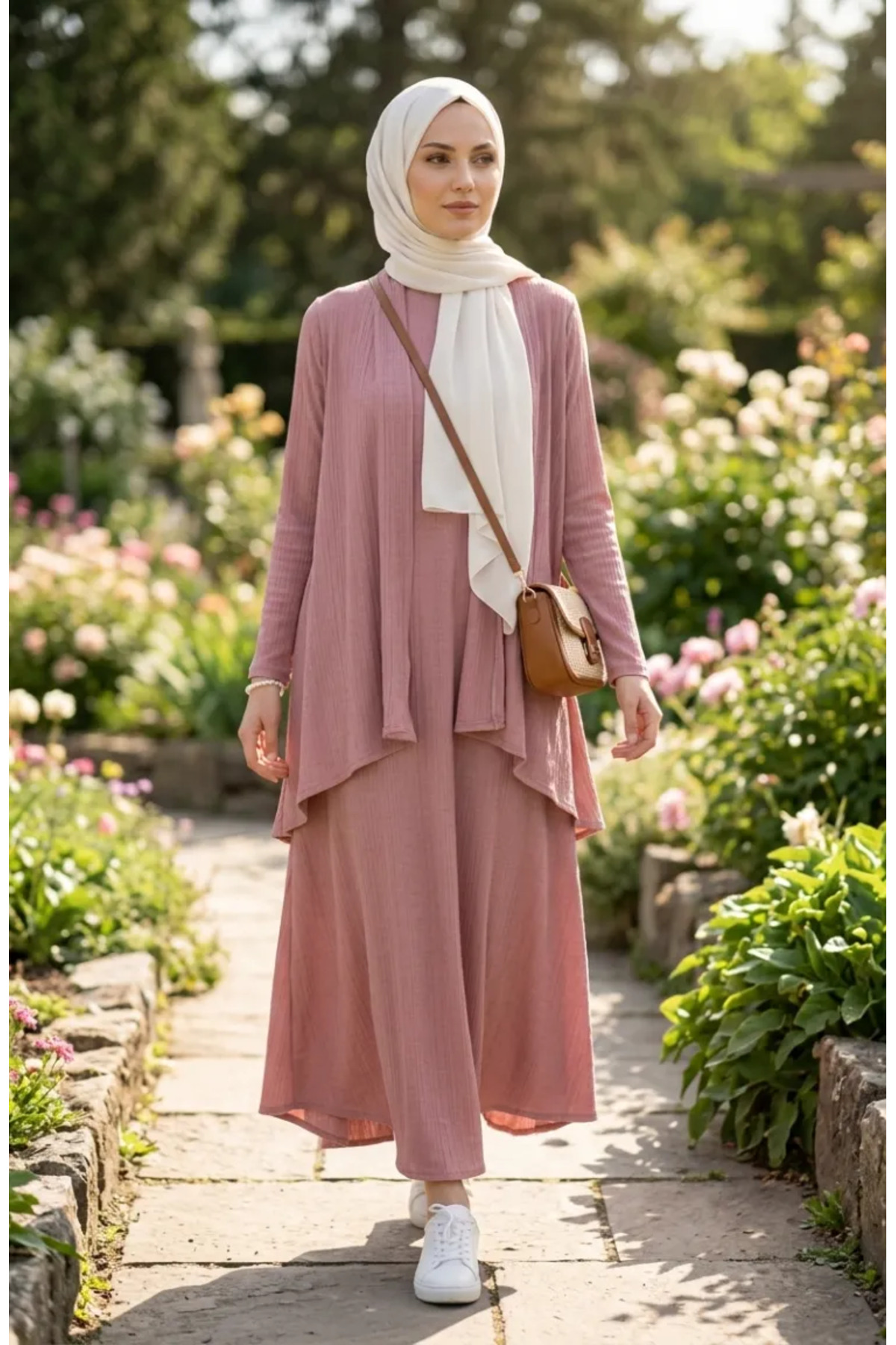 sefamerve Bürümcük Fabric Ribbed Double Set 6371-03 Powder