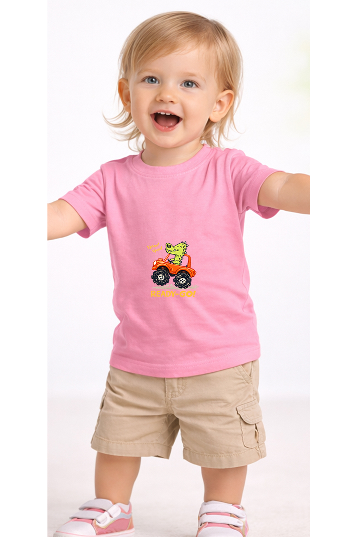 petite pati Pembe Readygodino Bebek Tişört %100 Pamuk Penye Çocuk Tshirt Baskılı fotoğrafı 2 (önizleme)