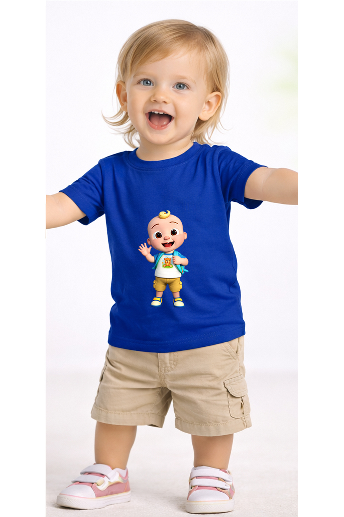 petite pati Mavi Jayjaycoco Bebek Tişört %100 Pamuk Penye Çocuk Tshirt Baskılı fotoğrafı 2 (önizleme)