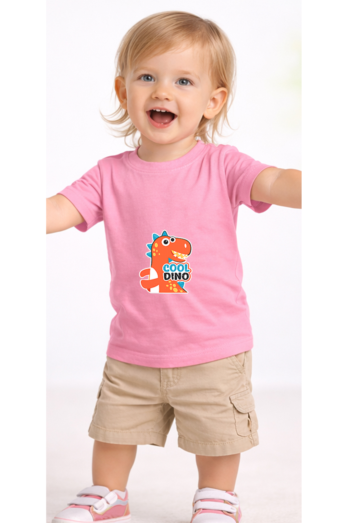 petite pati Pembe Orangedino Bebek Tişört %100 Pamuk Penye Çocuk Tshirt Baskılı fotoğrafı 2 (önizleme)