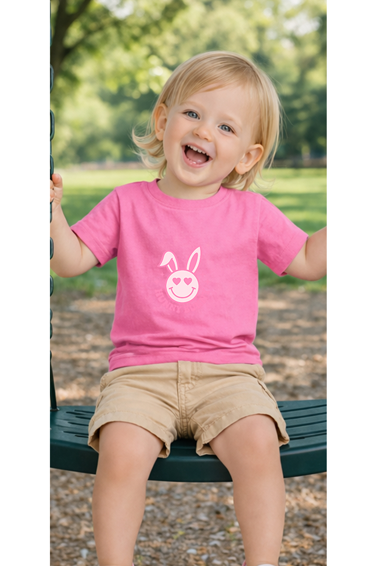 petite pati Pembe Hunnybunny Bebek Tişört %100 Pamuk Penye Çocuk Tshirt Baskılı fotoğrafı 3 (önizleme)