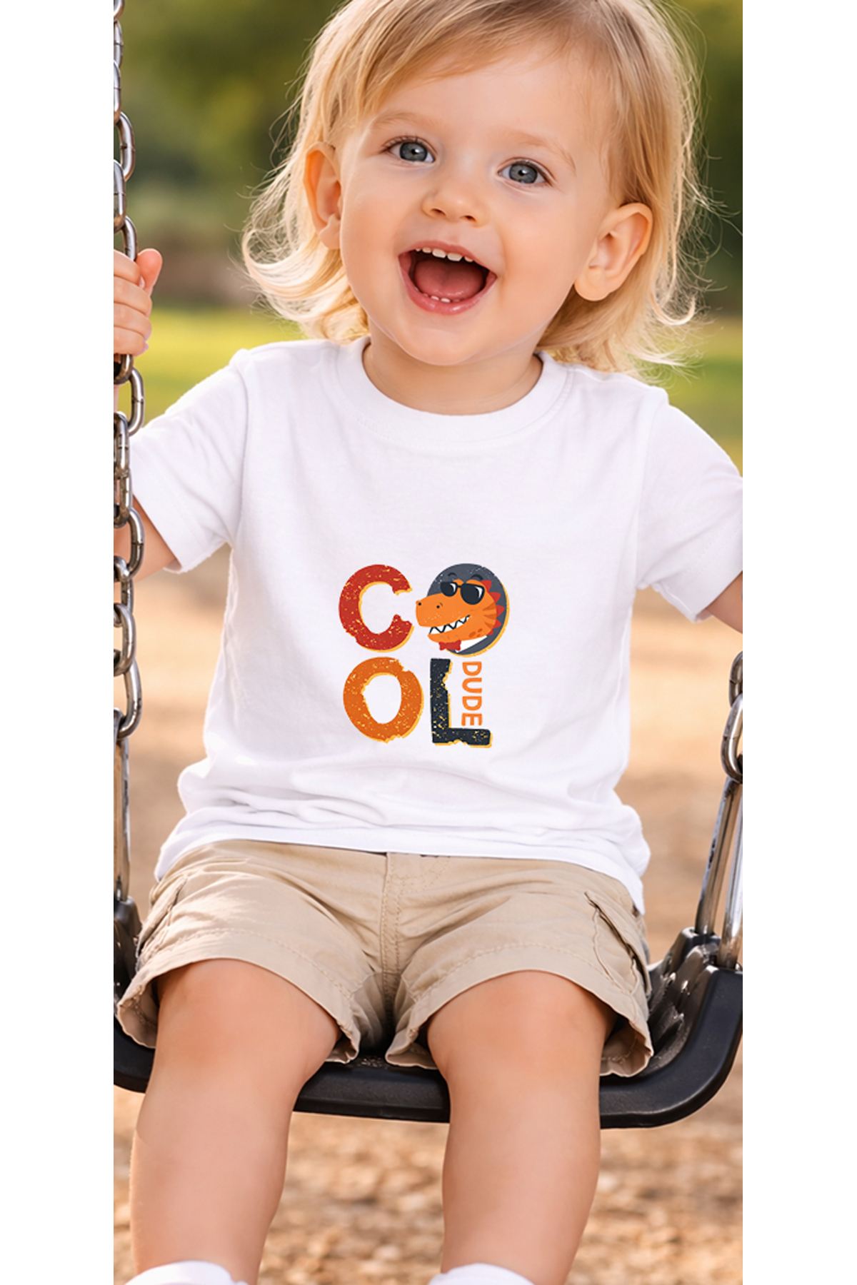 petite pati Beyaz Coolwritingdino Bebek Tişört %100 Pamuk Penye Çocuk Tshirt Baskılı fotoğrafı 3 (önizleme)
