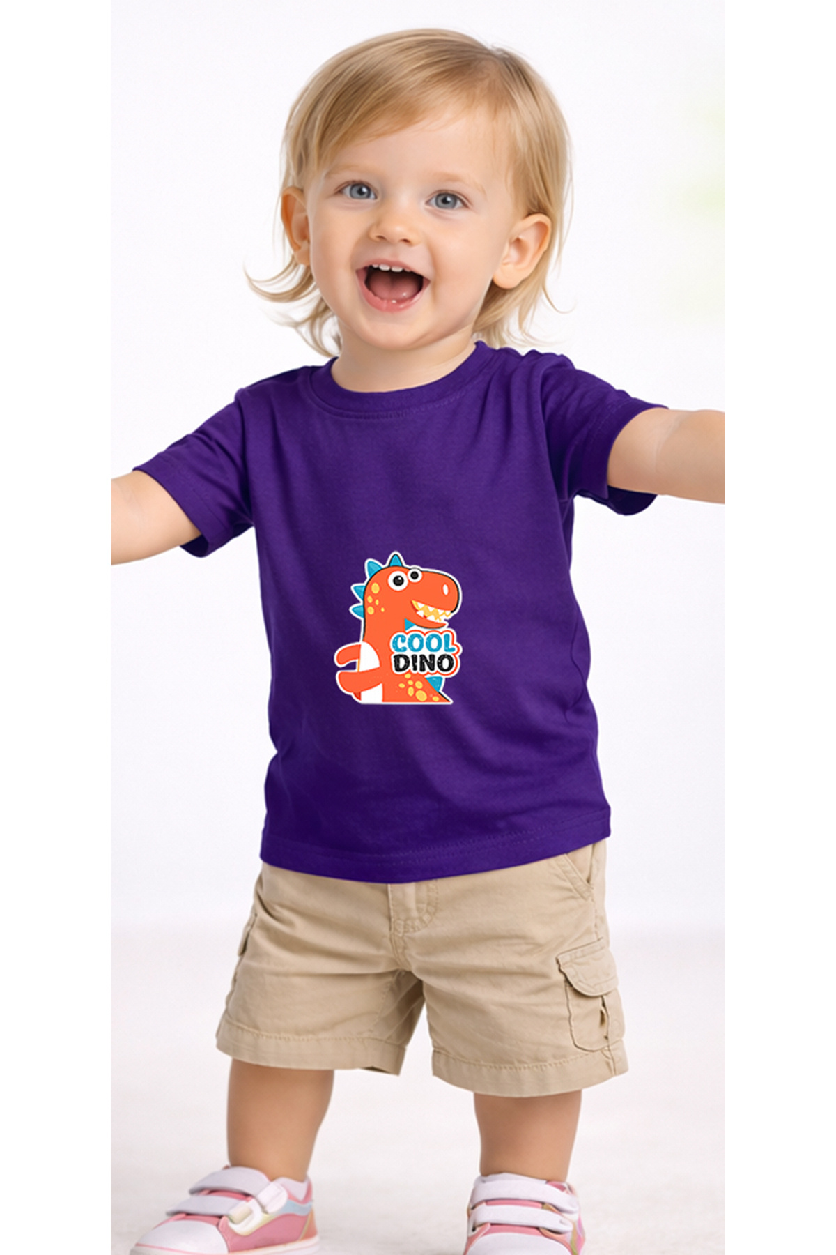petite pati Mor Orangedino Bebek Tişört %100 Pamuk Penye Çocuk Tshirt Baskılı fotoğrafı 2 (önizleme)