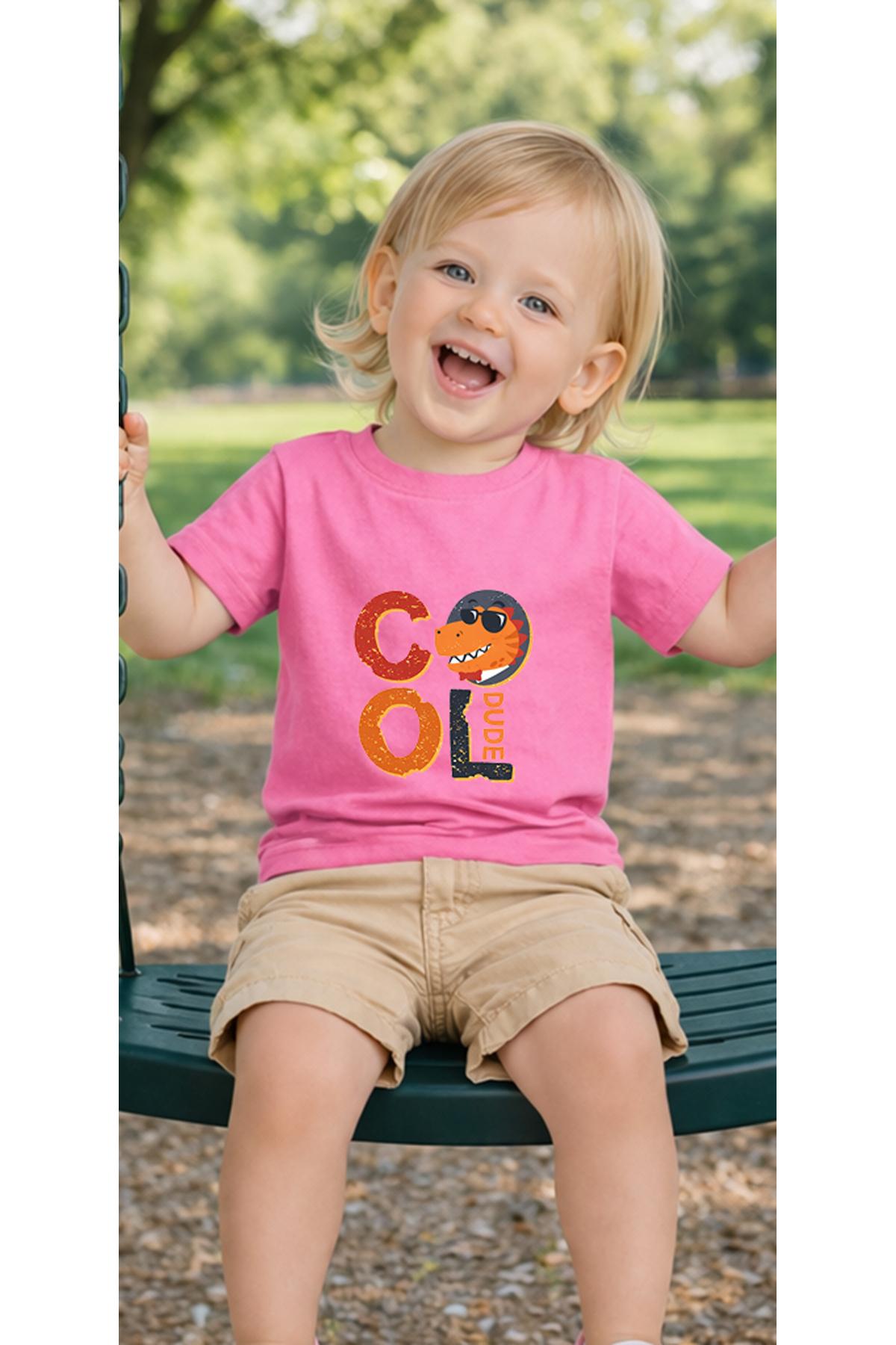 petite pati Pembe Coolwritingdino Bebek Tişört %100 Pamuk Penye Çocuk Tshirt Baskılı fotoğrafı 3 (önizleme)