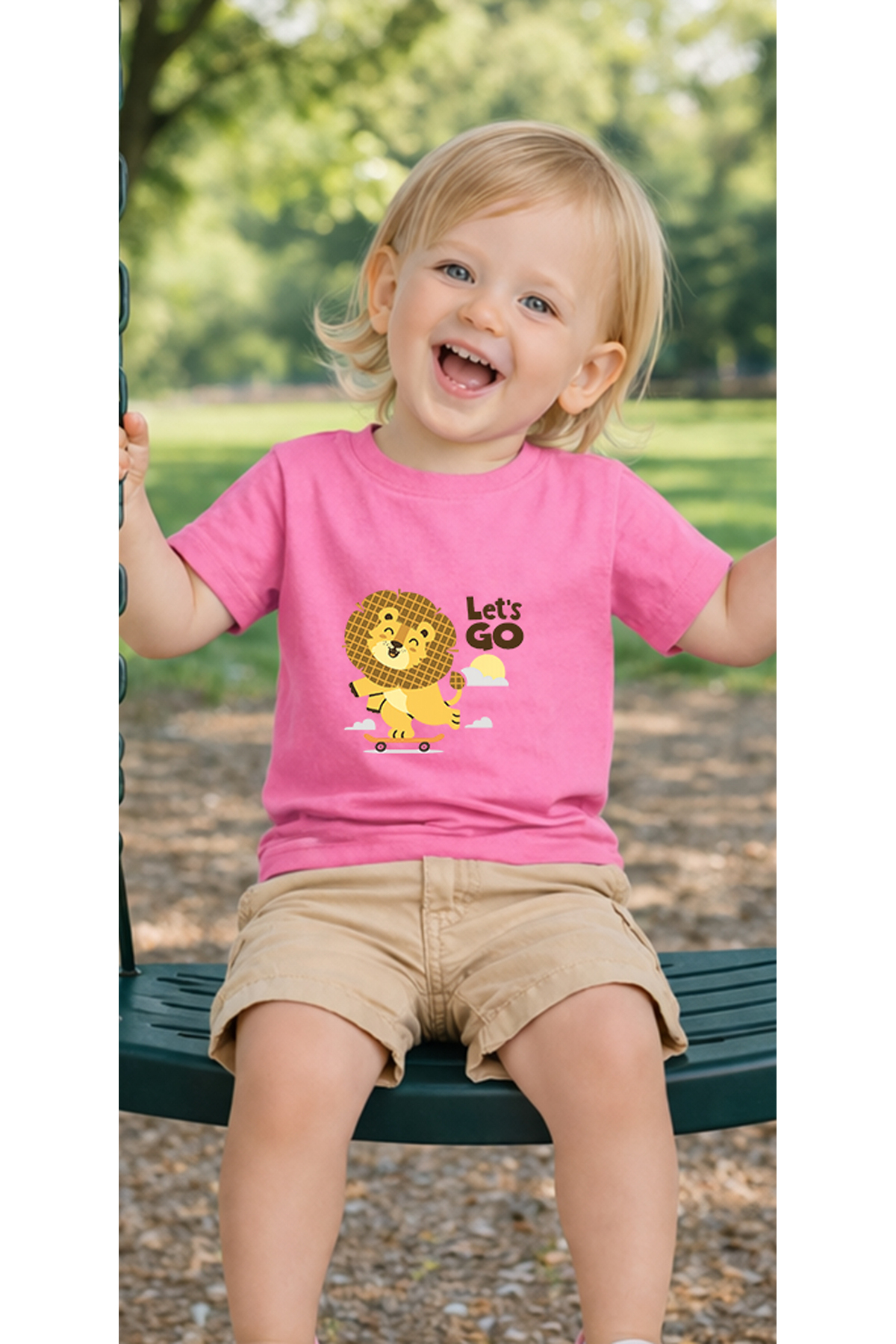 petite pati Pembe Skatelion Bebek Tişört %100 Pamuk Penye Çocuk Tshirt Baskılı fotoğrafı 3 (önizleme)
