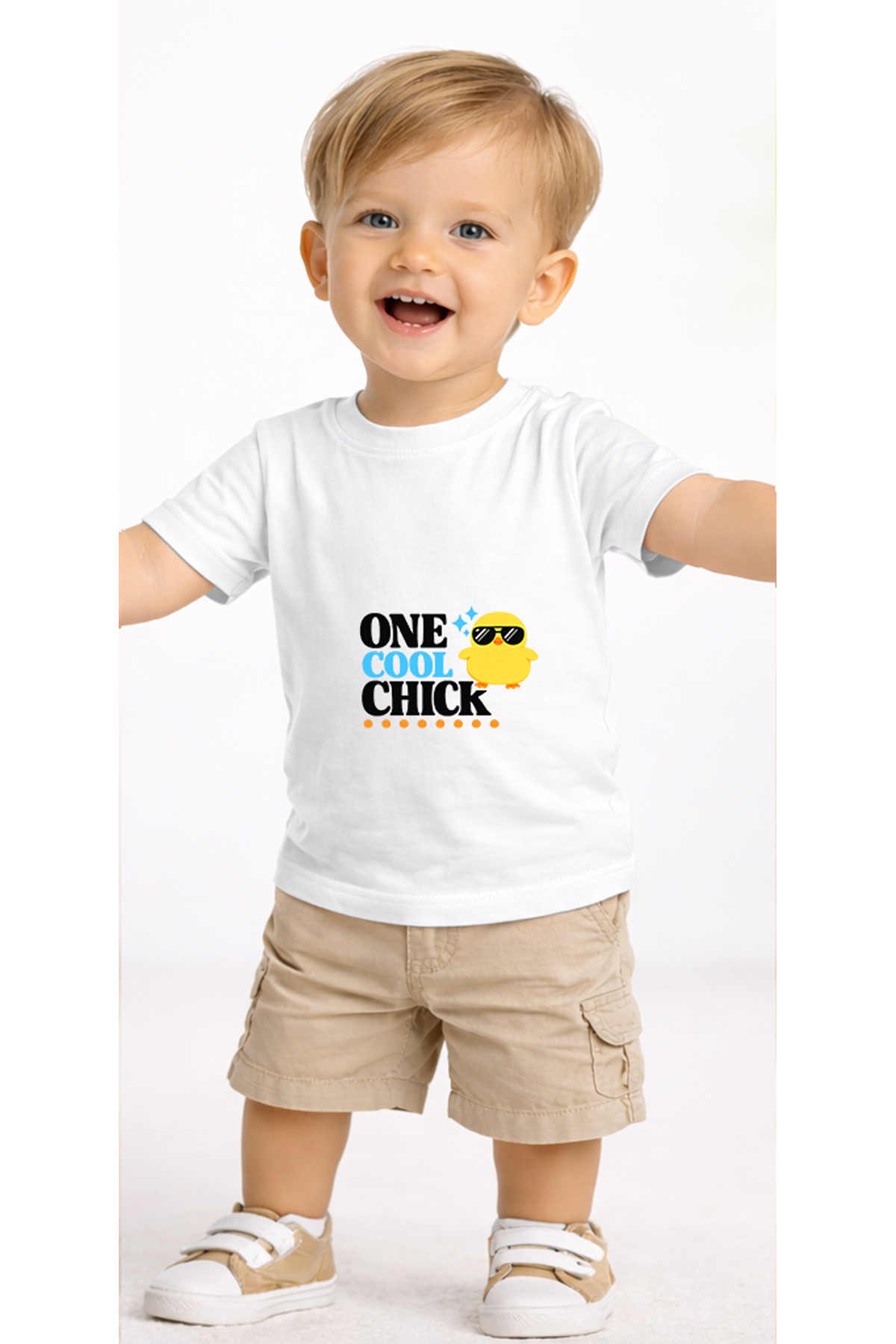 petite pati Beyaz Coolchick Bebek Tişört %100 Pamuk Penye Çocuk Tshirt Baskılı fotoğrafı 2 (önizleme)