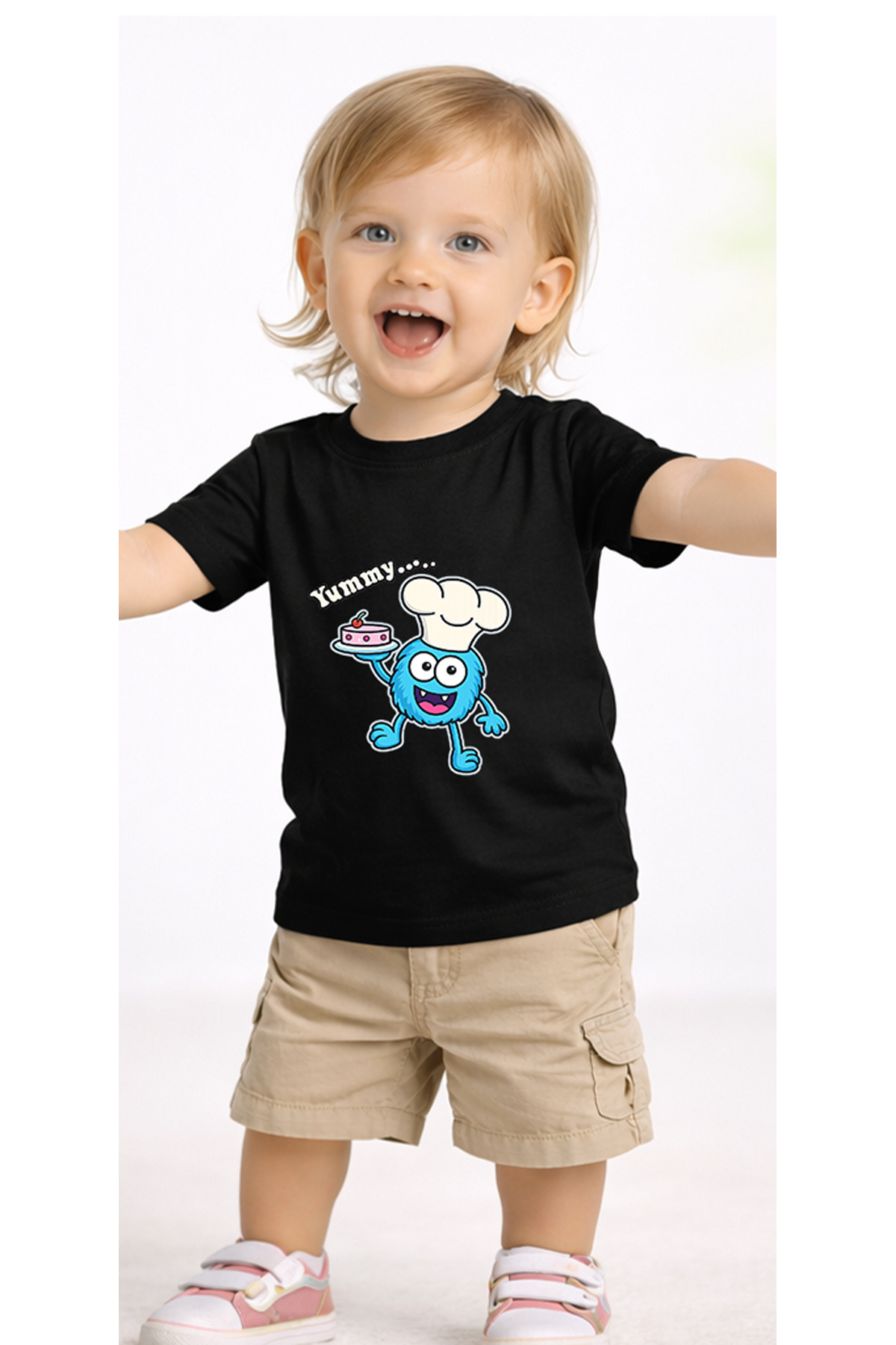 petite pati Siyah Bluemons Bebek Tişört %100 Pamuk Penye Çocuk Tshirt Baskılı fotoğrafı 2 (önizleme)