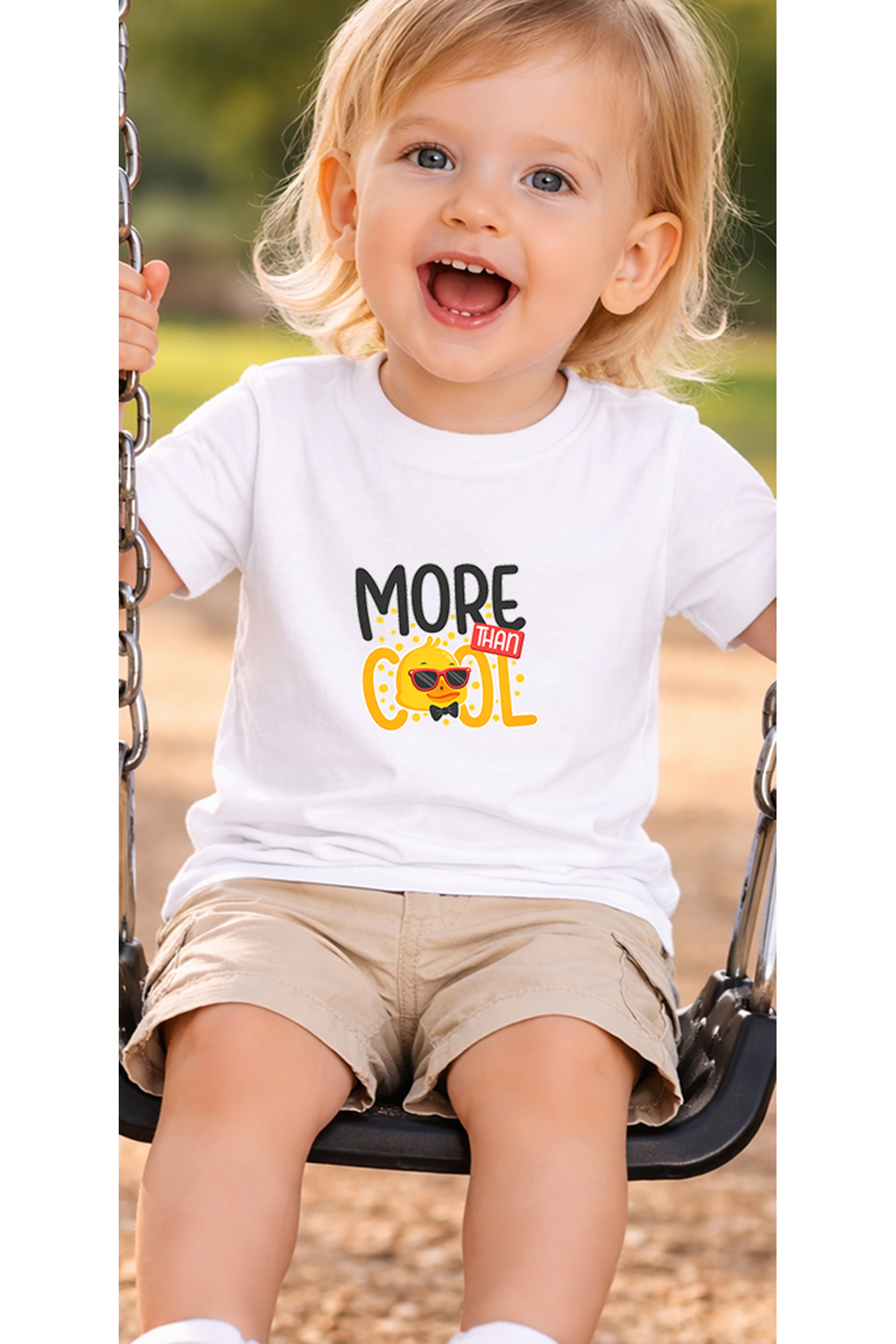 petite pati Beyaz Morecoolduck Bebek Tişört %100 Pamuk Penye Çocuk Tshirt Baskılı fotoğrafı 3 (önizleme)