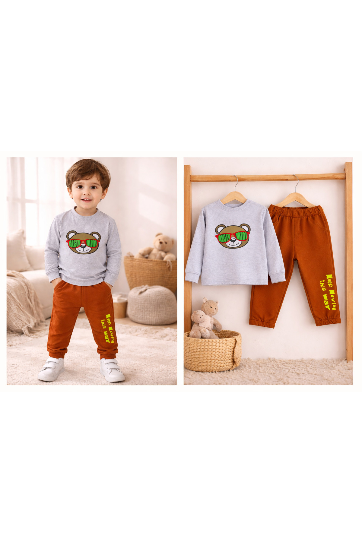 vinezza Renkli Baskılı 1. Kalite Pamuklu Erkek Bebek Takımı fotoğrafı 3 (önizleme)