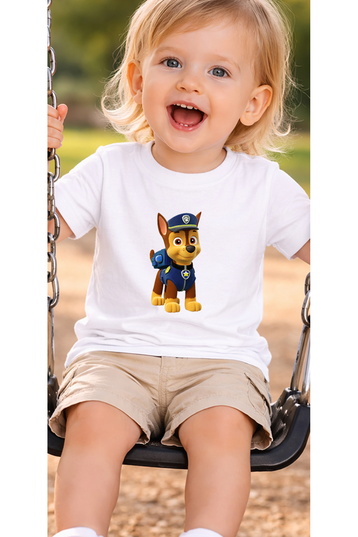 petite pati Beyaz Pawpatpolis Bebek Tişört %100 Pamuk Penye Çocuk Tshirt Baskılı fotoğrafı 3 (önizleme)