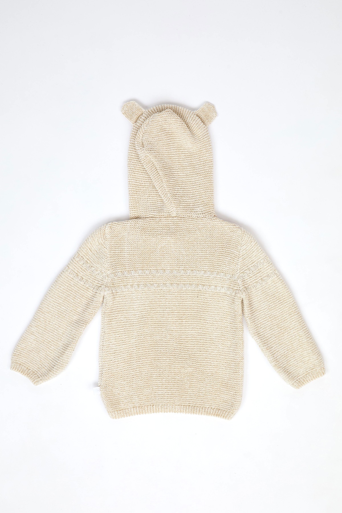 KUEZA KIDS Kız Bebek & Çocuk Simli Kapüşonlu Kulak Detaylı Triko Hırka fotoğrafı 2 (önizleme)