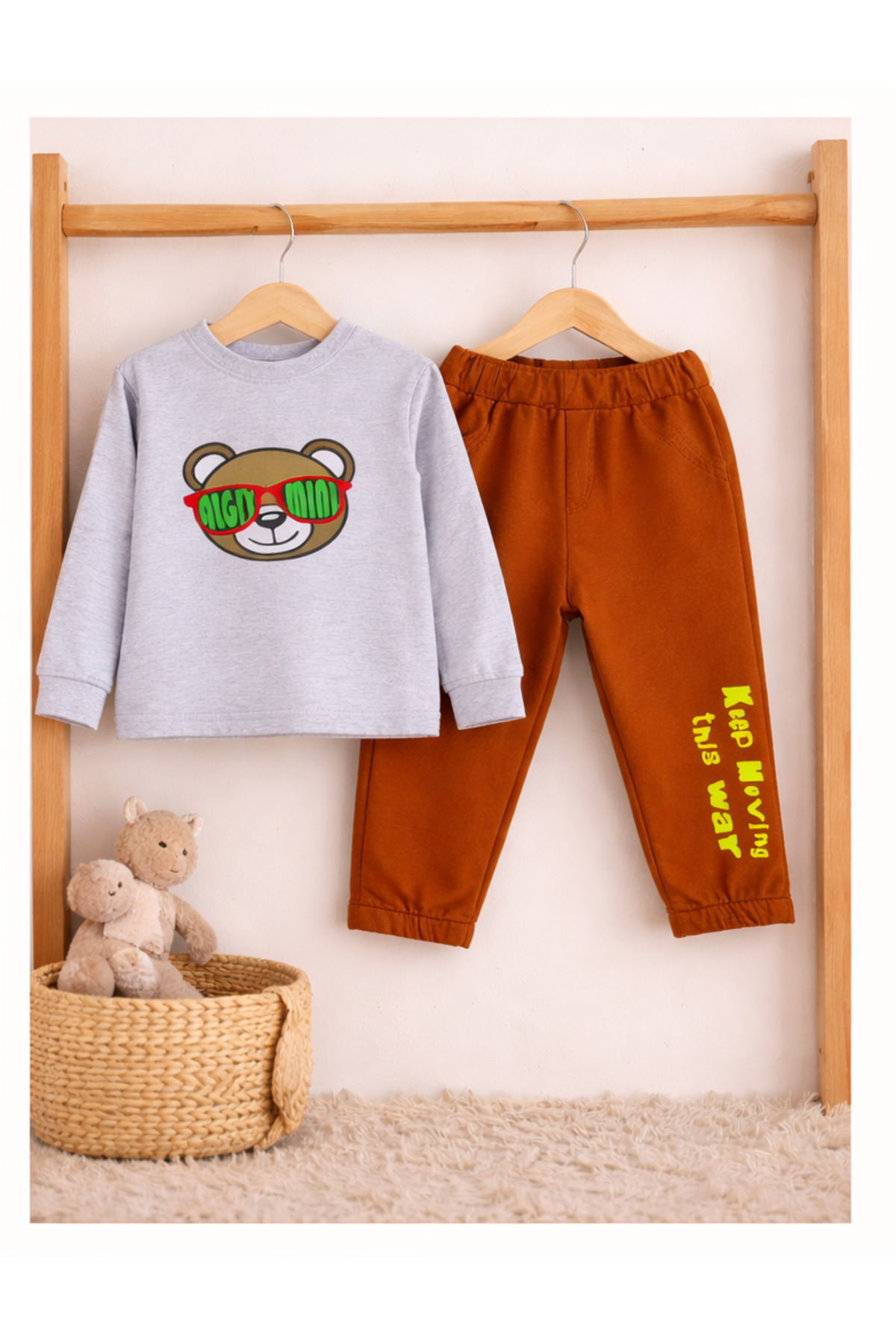 vinezza Renkli Baskılı 1. Kalite Pamuklu Erkek Bebek Takımı fotoğrafı 2 (önizleme)