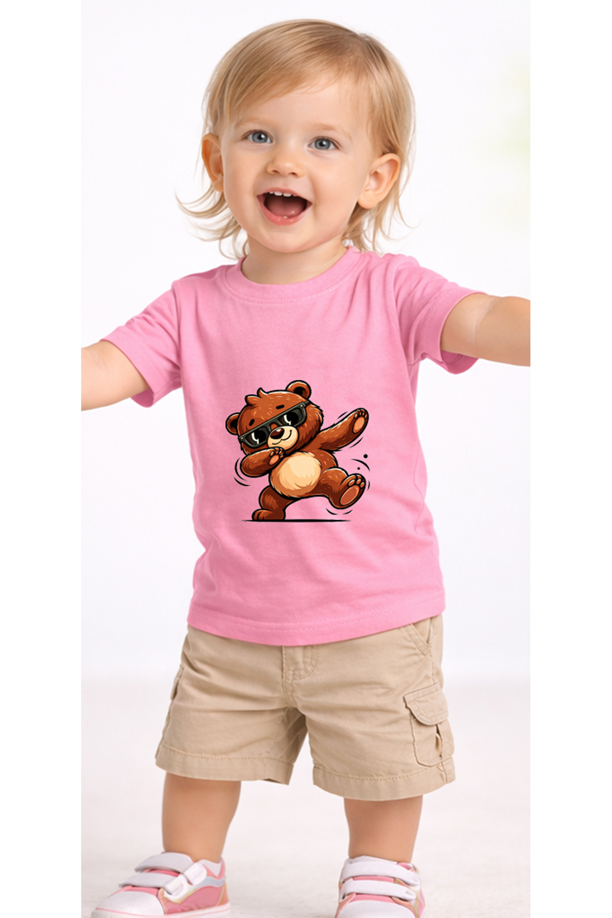 petite pati Pembe Dancebear Bebek Tişört %100 Pamuk Penye Çocuk Tshirt Baskılı fotoğrafı 2 (önizleme)