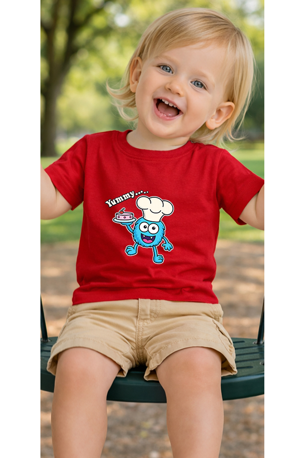 petite pati Kırmızı Bluemons Bebek Tişört %100 Pamuk Penye Çocuk Tshirt Baskılı fotoğrafı 3 (önizleme)