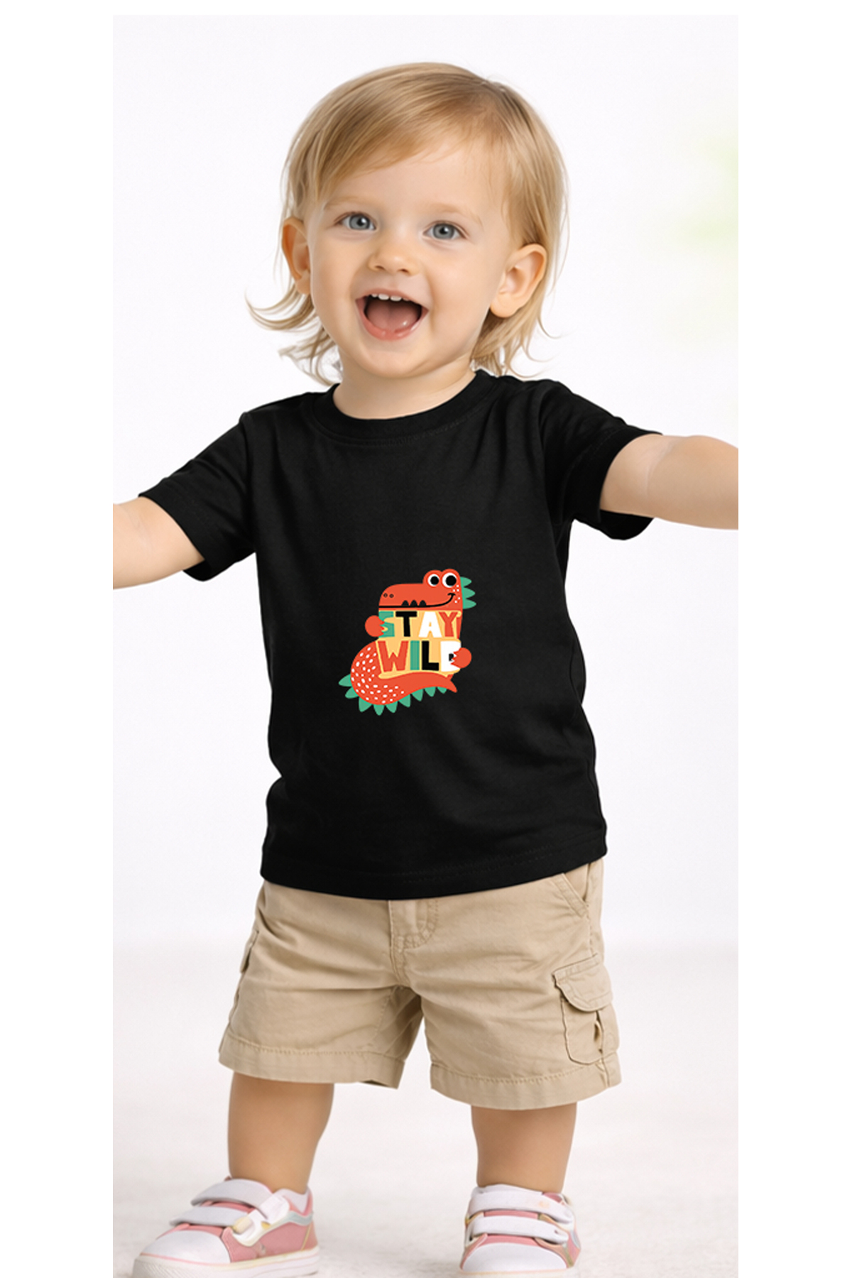 petite pati Siyah Wilddino Bebek Tişört %100 Pamuk Penye Çocuk Tshirt Baskılı fotoğrafı 2 (önizleme)