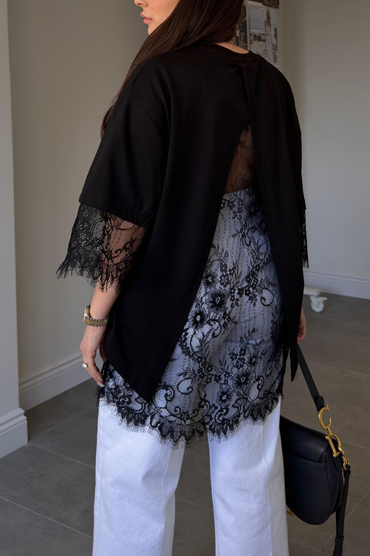 MAGARDE  Dantel Detay Premium Bluz- SİYAH