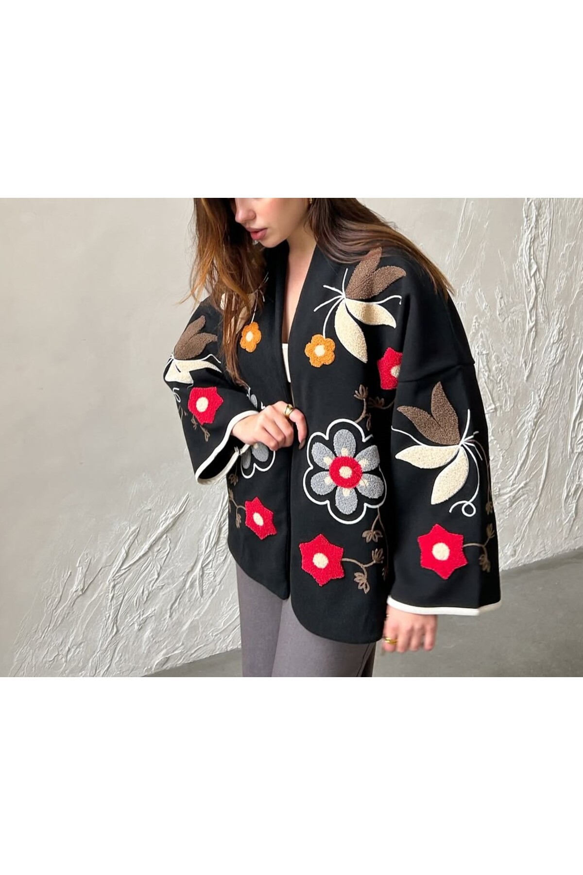Lavanta Tekstil Punch Embroidered Jacket
