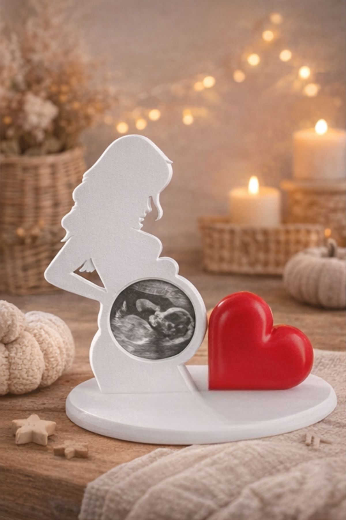 Minytrendy Hamile Anne Ultrason Fotoğraf Çerçevesi Kalpli Fotoğraf Tutucu Yenidoğan Hatırası Hamile Hediyesi fotoğrafı 3 (önizleme)