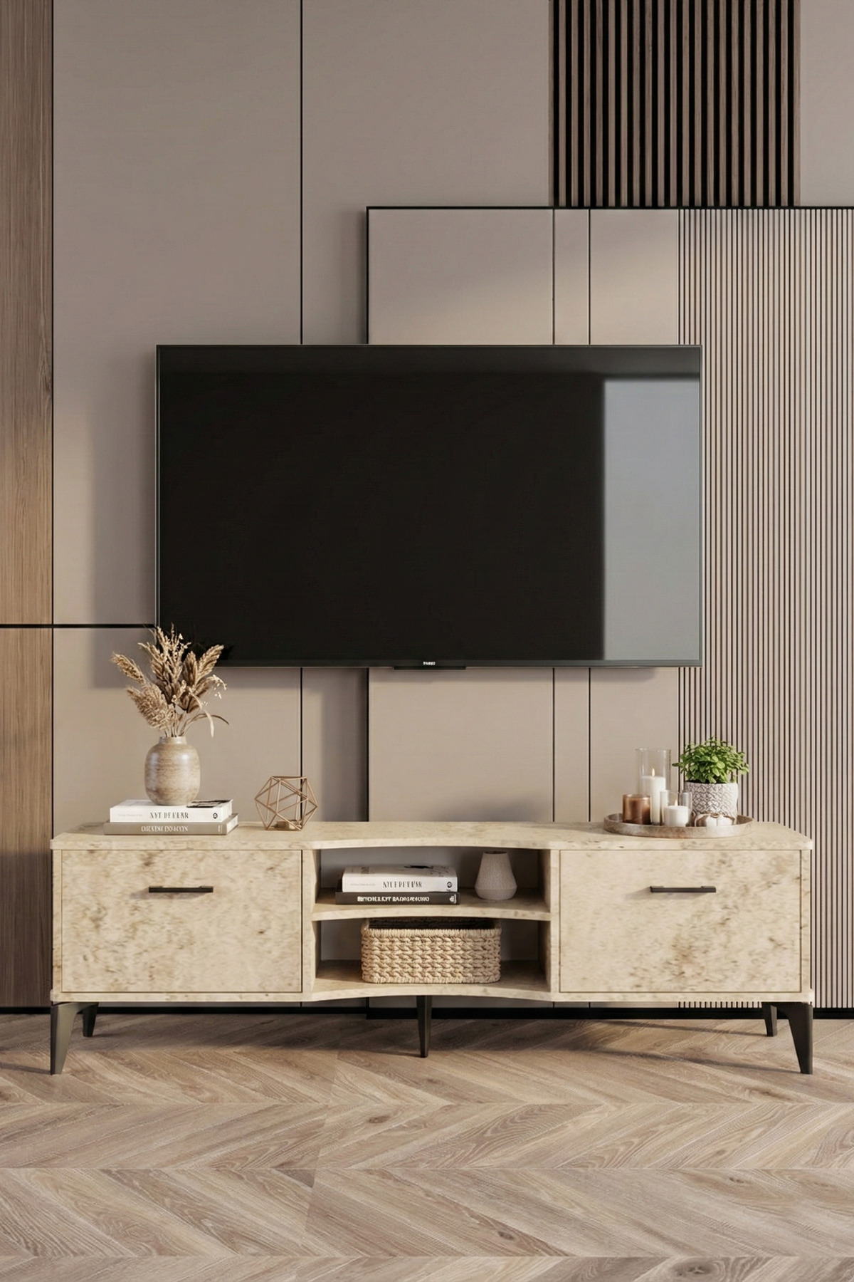 Goldfalez Vera TV Sehpası Suntalam Ekru 160x35