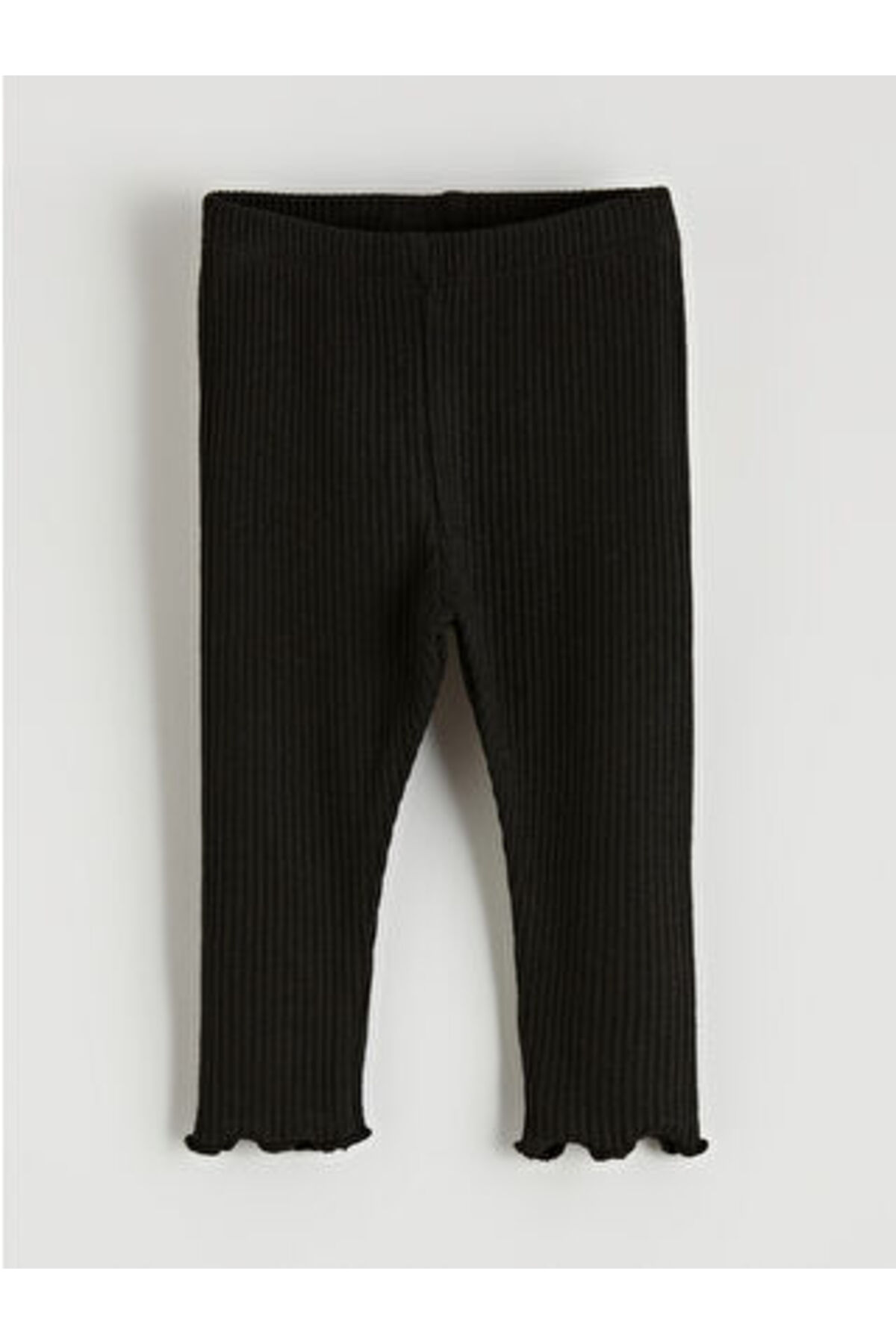 LC Waikiki LCW babySiyah Paçaları Fırfırlı Kız Bebek Kaşkorse Tayt fotoğrafı 2 (önizleme)