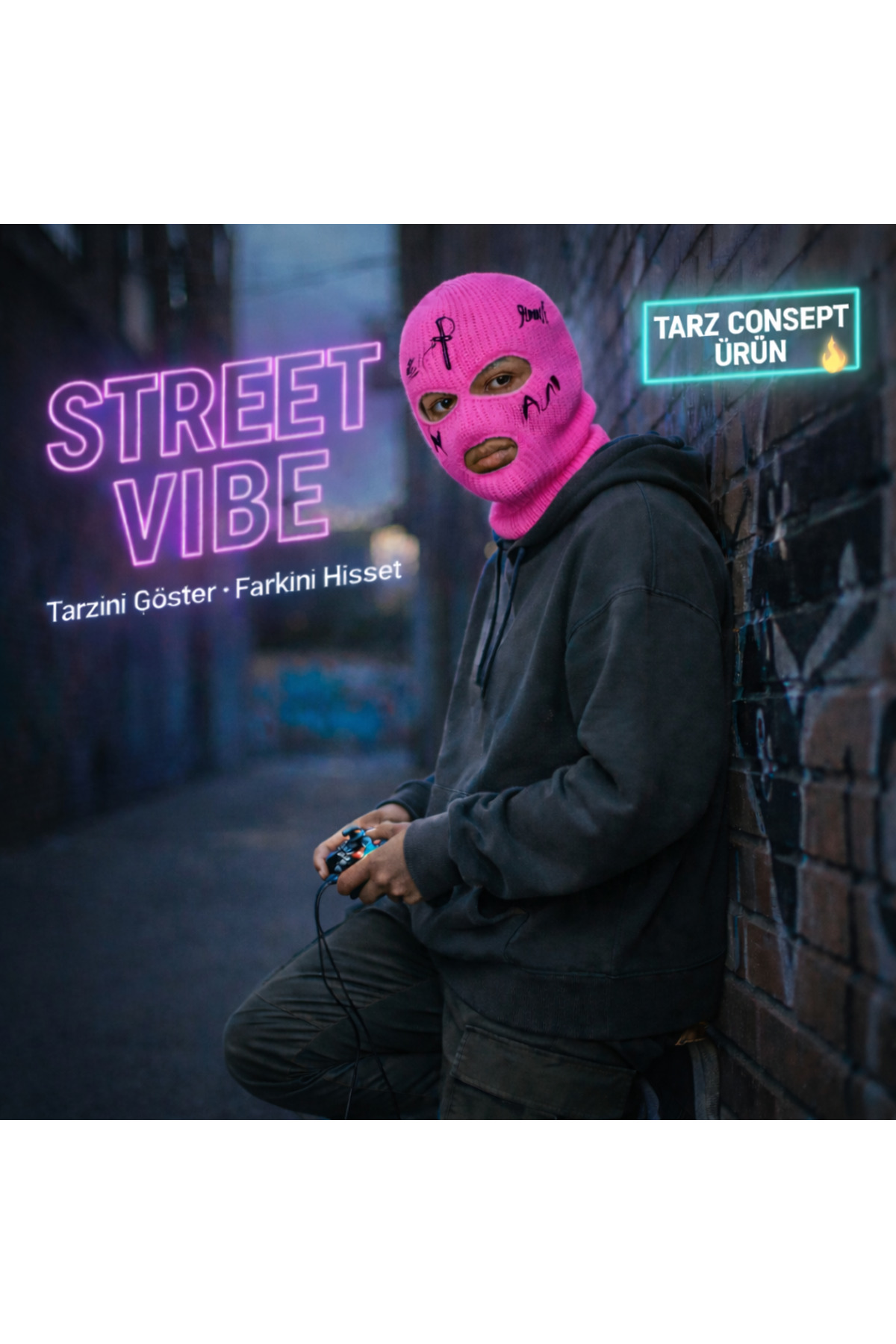 FG KONNİCHİWA MOR KIRMIZI VE PEMBE Kar Maskesi (Balaclava) UnisexStreet Style & Youtuber Tarzı Motor Tutkunları görsel 3